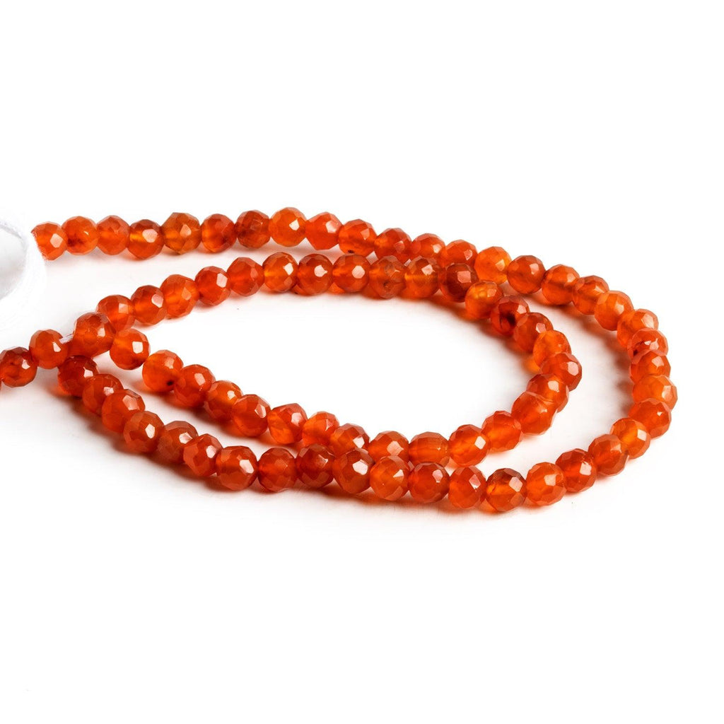 4.5mm Carnelian Faceted Rounds 12 inch 75 beads - The Bead Traders