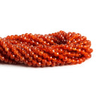 4.5mm Carnelian Faceted Rounds 12 inch 75 beads - The Bead Traders