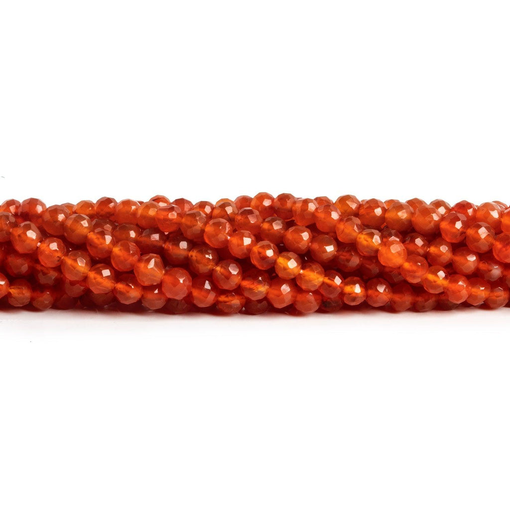 4.5mm Carnelian Faceted Rounds 12 inch 75 beads - The Bead Traders