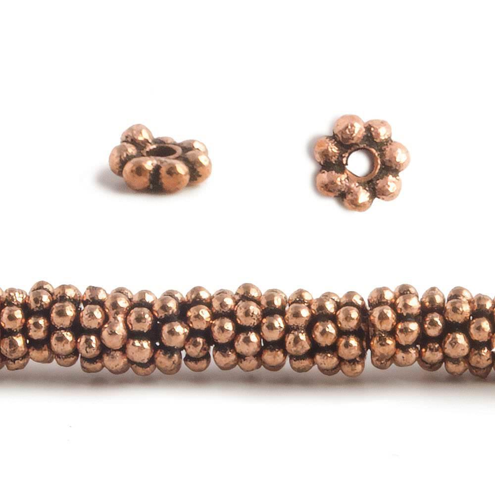 4.5mm Copper Daisy Spacer Beads 8 inch 162 pieces - The Bead Traders