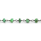 4.5mm Emerald faceted rondelle Black Gold plated Chain by the foot 36 pieces - The Bead Traders
