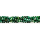 4.5mm Emerald Handcut Faceted Rondelle Beads 14 inch 115 pieces - The Bead Traders