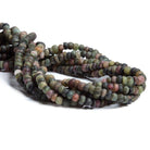 4.5mm Frosted Multi Color Tourmaline plain rondelles 13 inch 123 beads - The Bead Traders