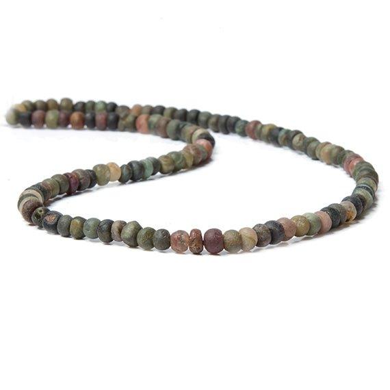 4.5mm Frosted Multi Color Tourmaline plain rondelles 13 inch 123 beads - The Bead Traders