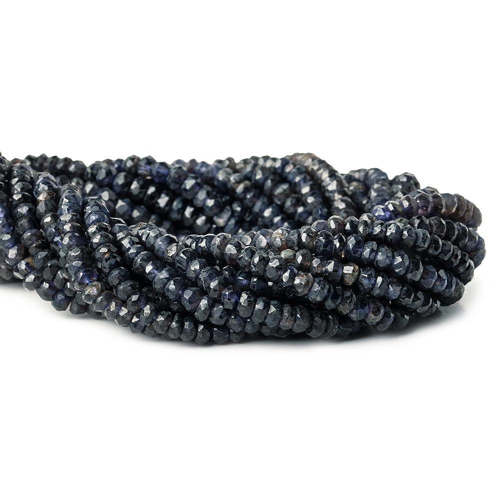4.5mm Iolite Faceted Rondelles 13 inch 100 beads - The Bead Traders