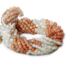 4.5mm Multi-color Moonstone plain rounds 13 inch 79 beads - The Bead Traders