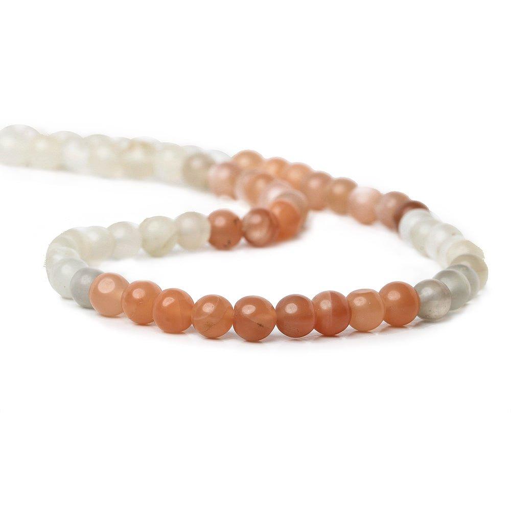 4.5mm Multi-color Moonstone plain rounds 13 inch 79 beads - The Bead Traders