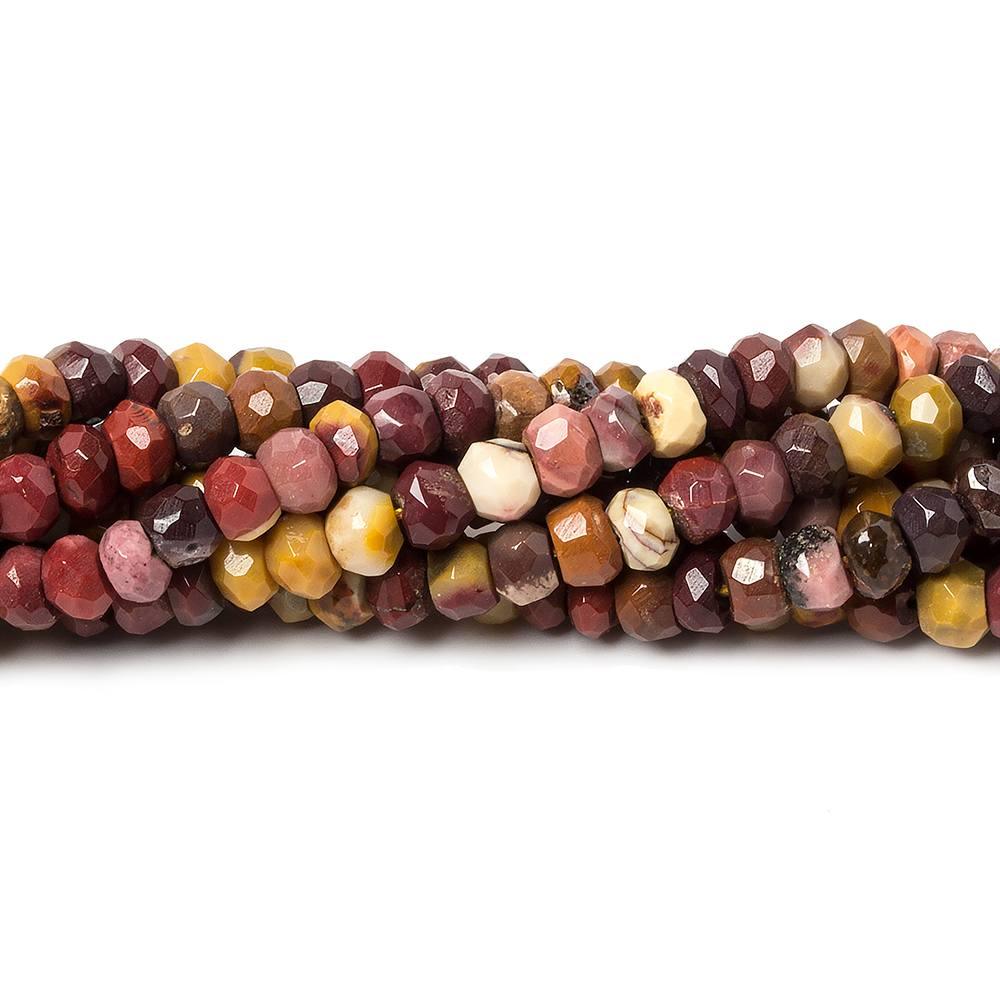 4.5mm Multi Color Moukaite Jasper faceted rondelle beads 13 inch 105 pieces - The Bead Traders