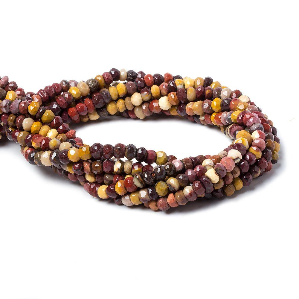 4.5mm Multi Color Moukaite Jasper faceted rondelle beads 13 inch 105 pieces - The Bead Traders