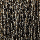 4.5mm Smoky Quartz Plain Round Black Gold plated Chain by the foot 33 pieces - The Bead Traders