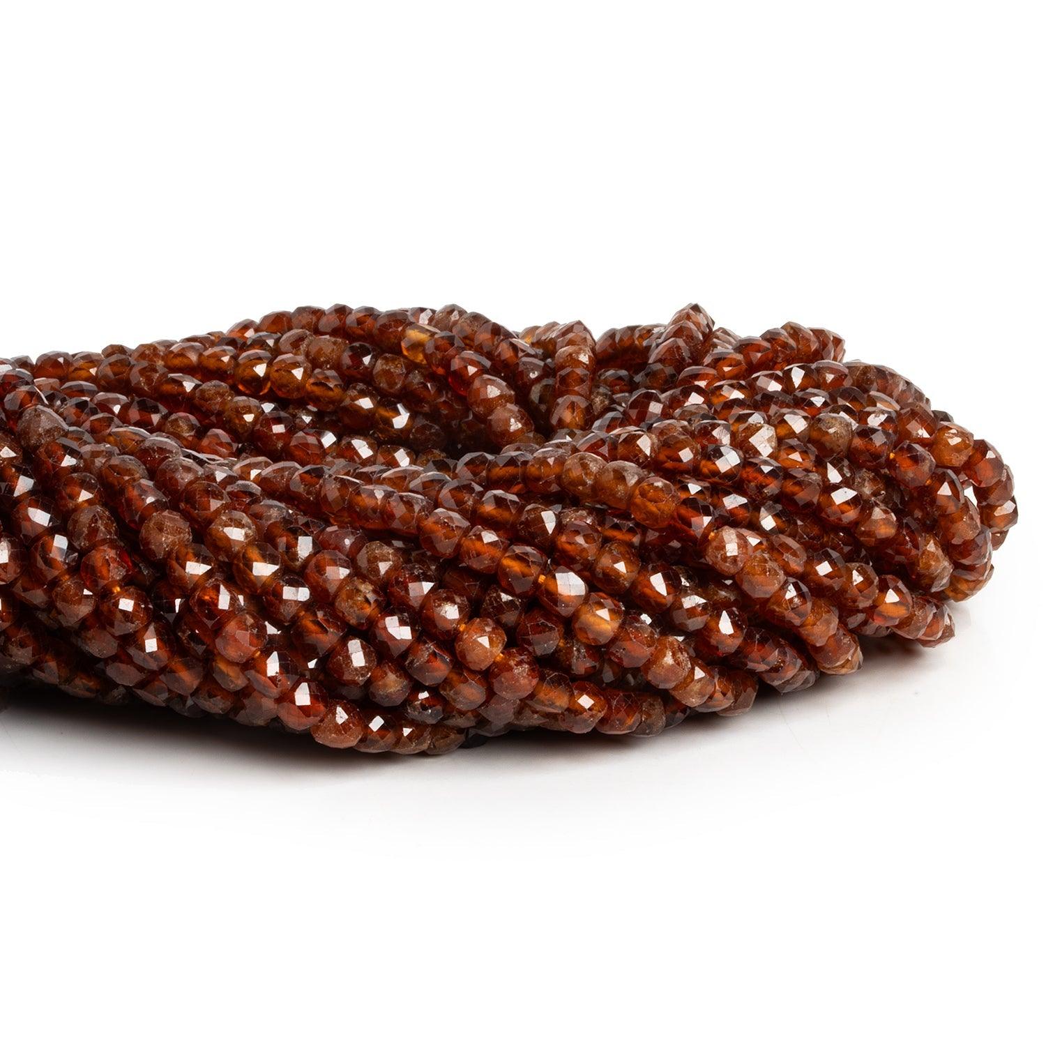 4.5mm Spessartite Garnet Microfaceted Cubes 12 inch 65 beads - The Bead Traders
