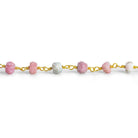 4.5mm Thulite Rondelle Gold Chain 34 pieces - The Bead Traders