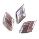 45x24mm Black Gold .925 Bezel Chocolate Moonstone faceted Kite Pendant 1 piece - The Bead Traders