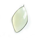 45x24mm Black Gold .925 Bezel White Moonstone faceted Kite Pendant 1 piece - The Bead Traders