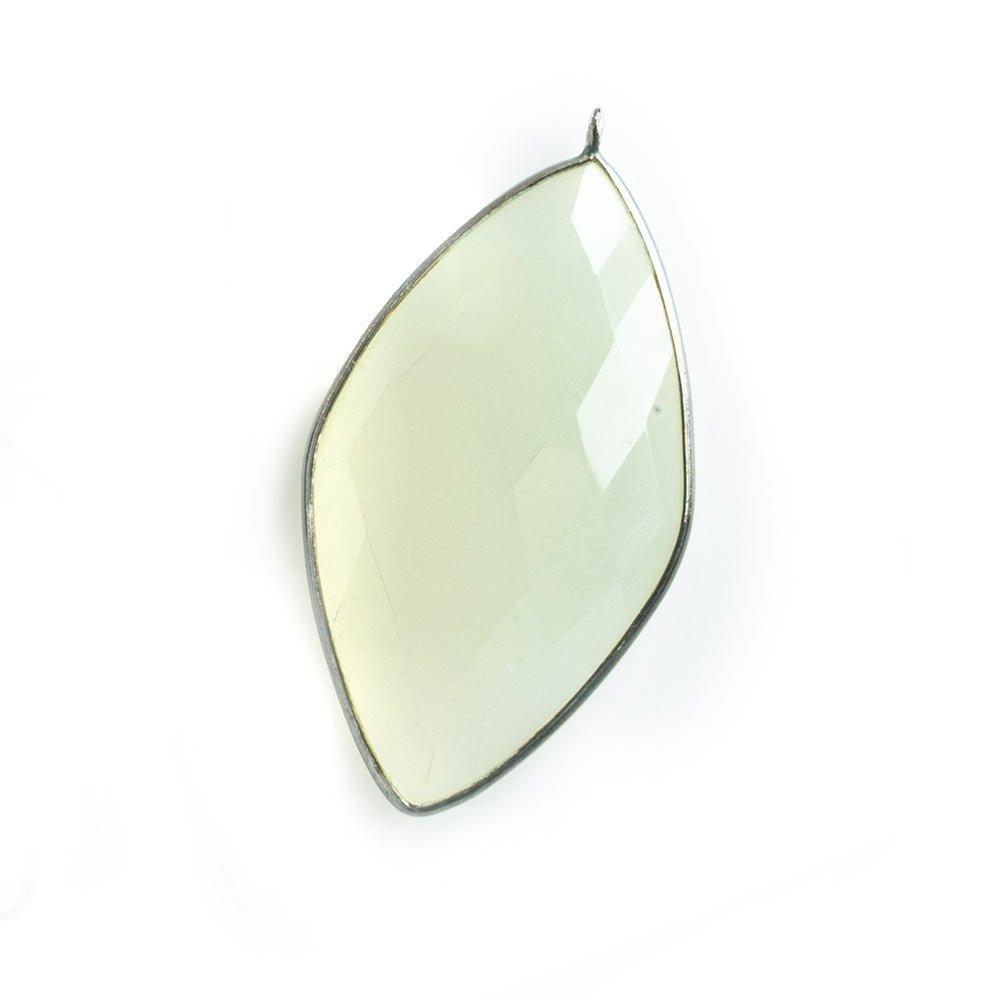 45x24mm Black Gold .925 Bezel White Moonstone faceted Kite Pendant 1 piece - The Bead Traders