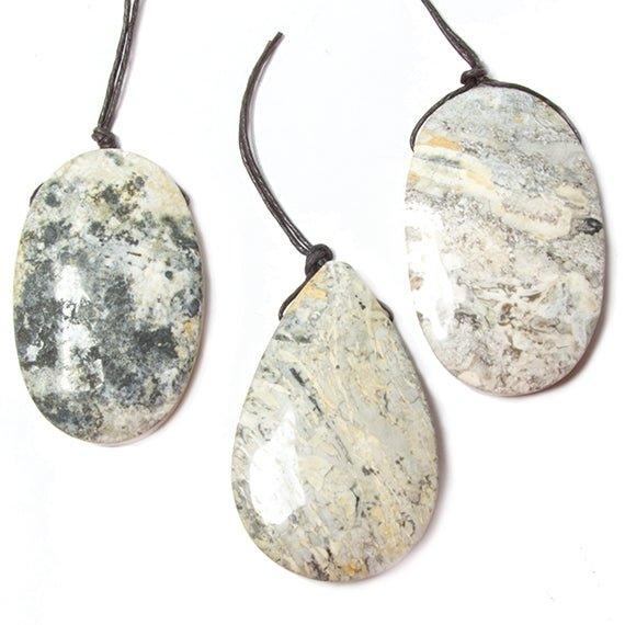 45x25mm Buff Jasper Plain Focal Pendant Bead 1 piece - The Bead Traders