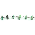 4.5x3mm-7x4mm Emerald Chips Black Gold Chain by the Foot 34 pieces - The Bead Traders