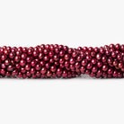 4.5x4mm Raspberry Red side drilled Baroque Freshwater Pearls 16 inch 98 pieces - The Bead Traders