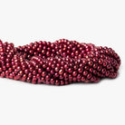 4.5x4mm Raspberry Red side drilled Baroque Freshwater Pearls 16 inch 98 pieces - The Bead Traders