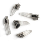 47x14mm Black Gold Leafed Crystal Quartz Natural Crystal Pendant - The Bead Traders