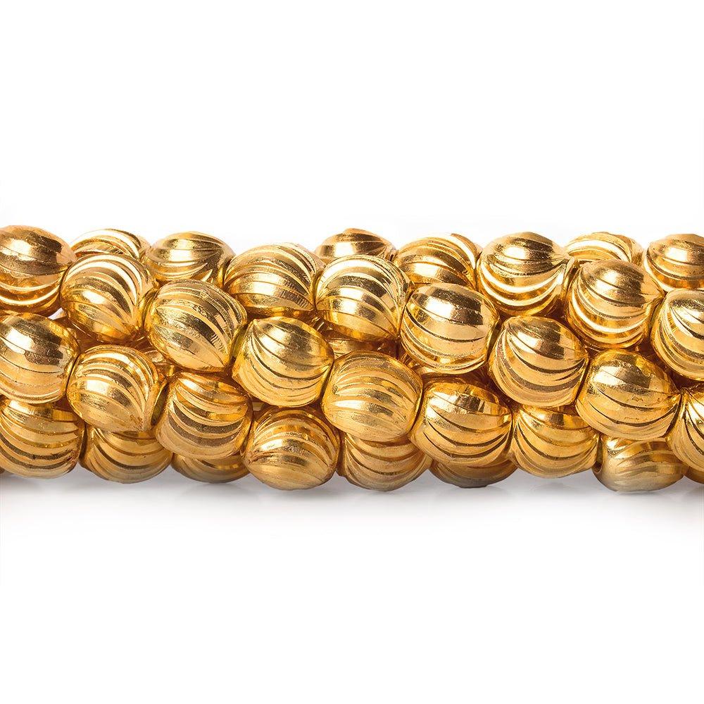 4mm 22kt Gold Plated Brass Diamond Cut Rounds Beads - The Bead Traders