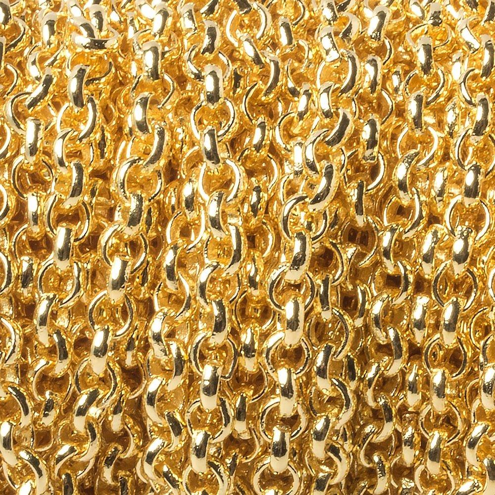 4mm 22kt Gold plated Rolo Link Chain by the foot - The Bead Traders