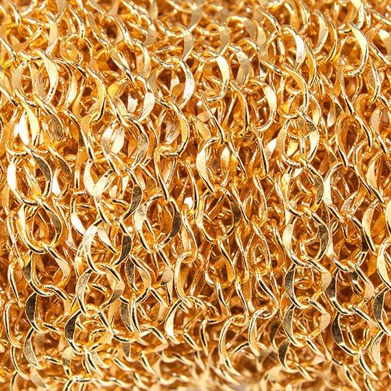 4mm 22kt Gold plated Twist Oval Link Chain by the Foot - The Bead Traders
