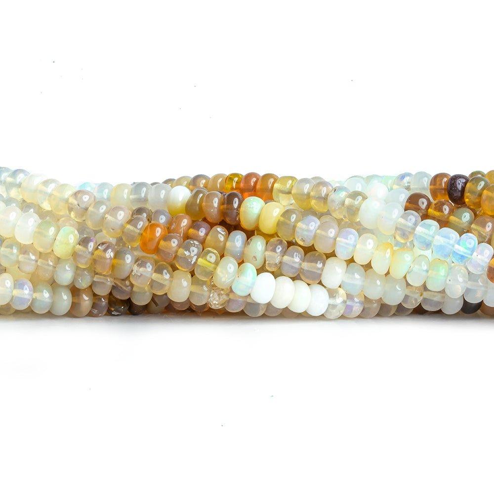 4mm-4.5mm Ethiopian Opal Plain Rondelle Beads 13 inch 130 pieces - The Bead Traders