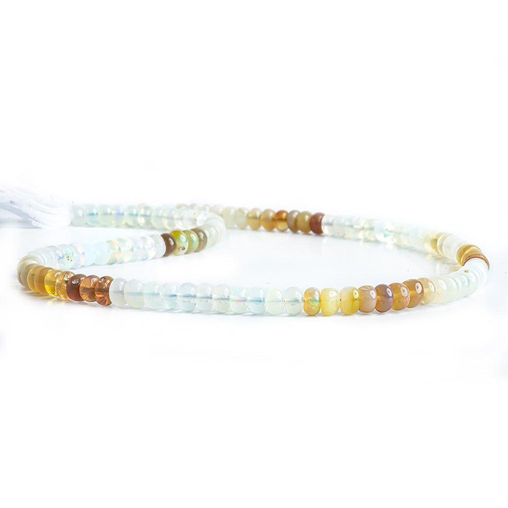 4mm-4.5mm Ethiopian Opal Plain Rondelle Beads 13 inch 130 pieces - The Bead Traders