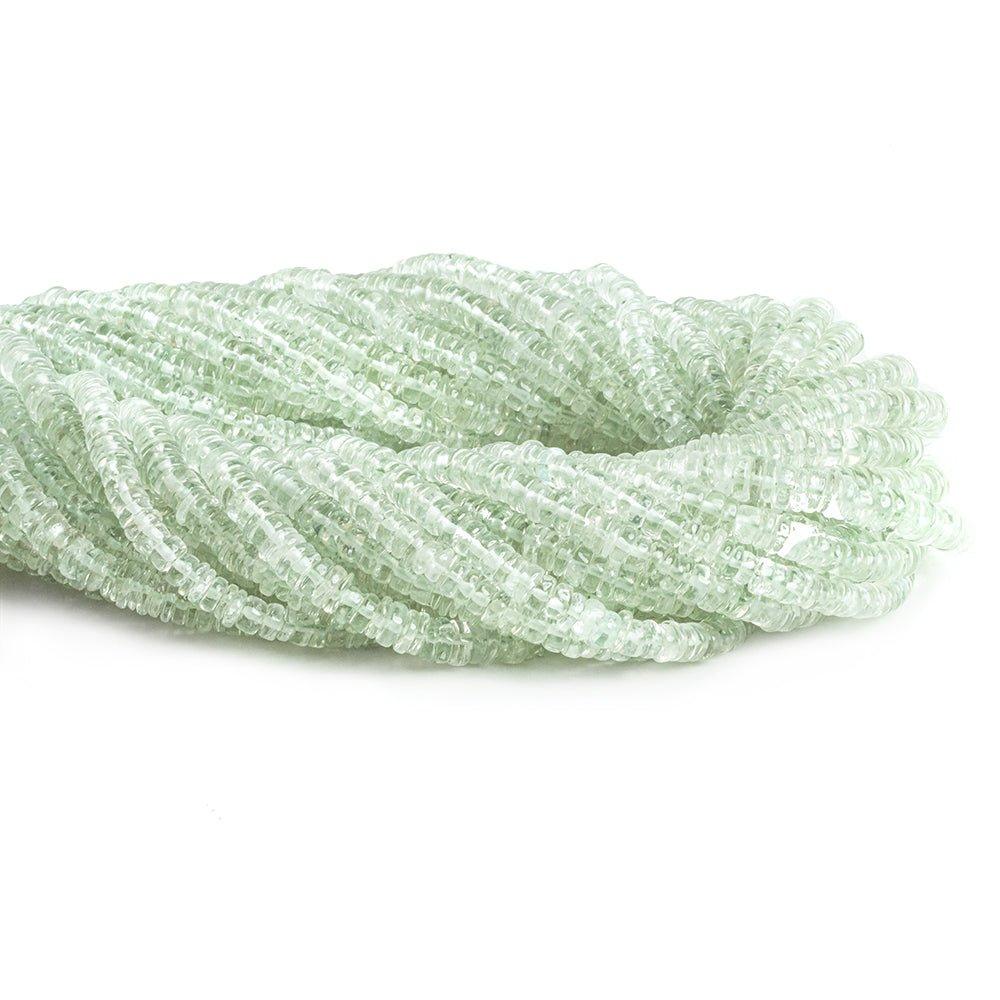 4mm-5.5mm Prasiolite Heishi Beads 16 inch 245 pieces - The Bead Traders