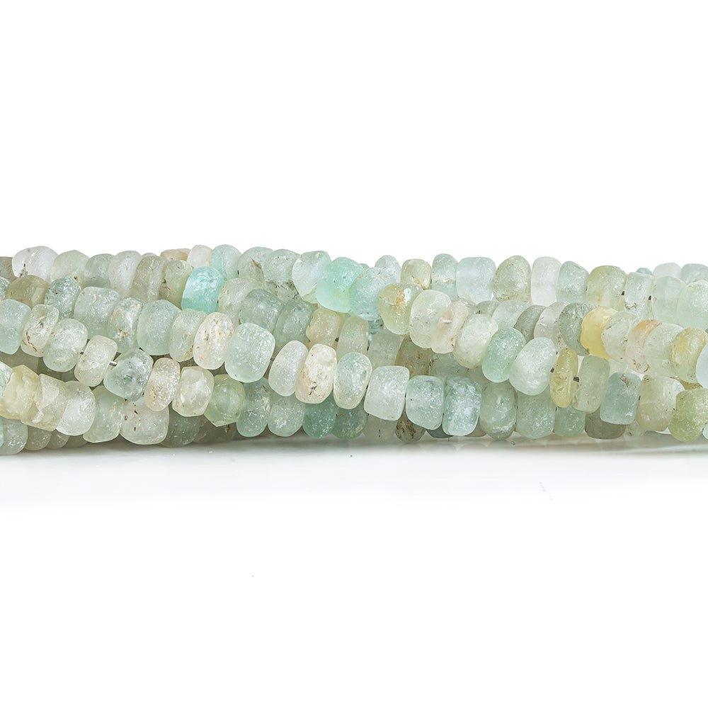 4mm-5mm Frosted Multi Color Beryl Plain Rondelle Beads 13 inch 125 pieces - The Bead Traders