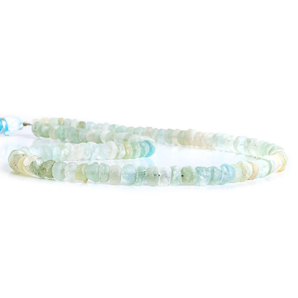 4mm-5mm Frosted Multi Color Beryl Plain Rondelle Beads 13 inch 125 pieces - The Bead Traders