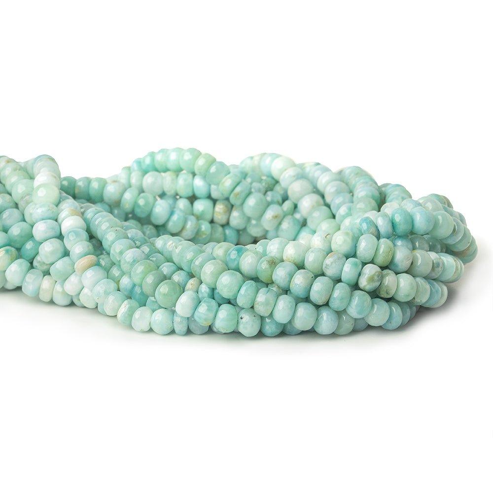 4mm - 5mm Larimar plain rondelles 18 inch 90 beads A grade - The Bead Traders