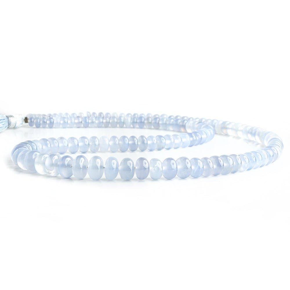 4mm-7mm Natural Chalcedony Plain Rondelle Beads 17 inch 130 pieces - The Bead Traders