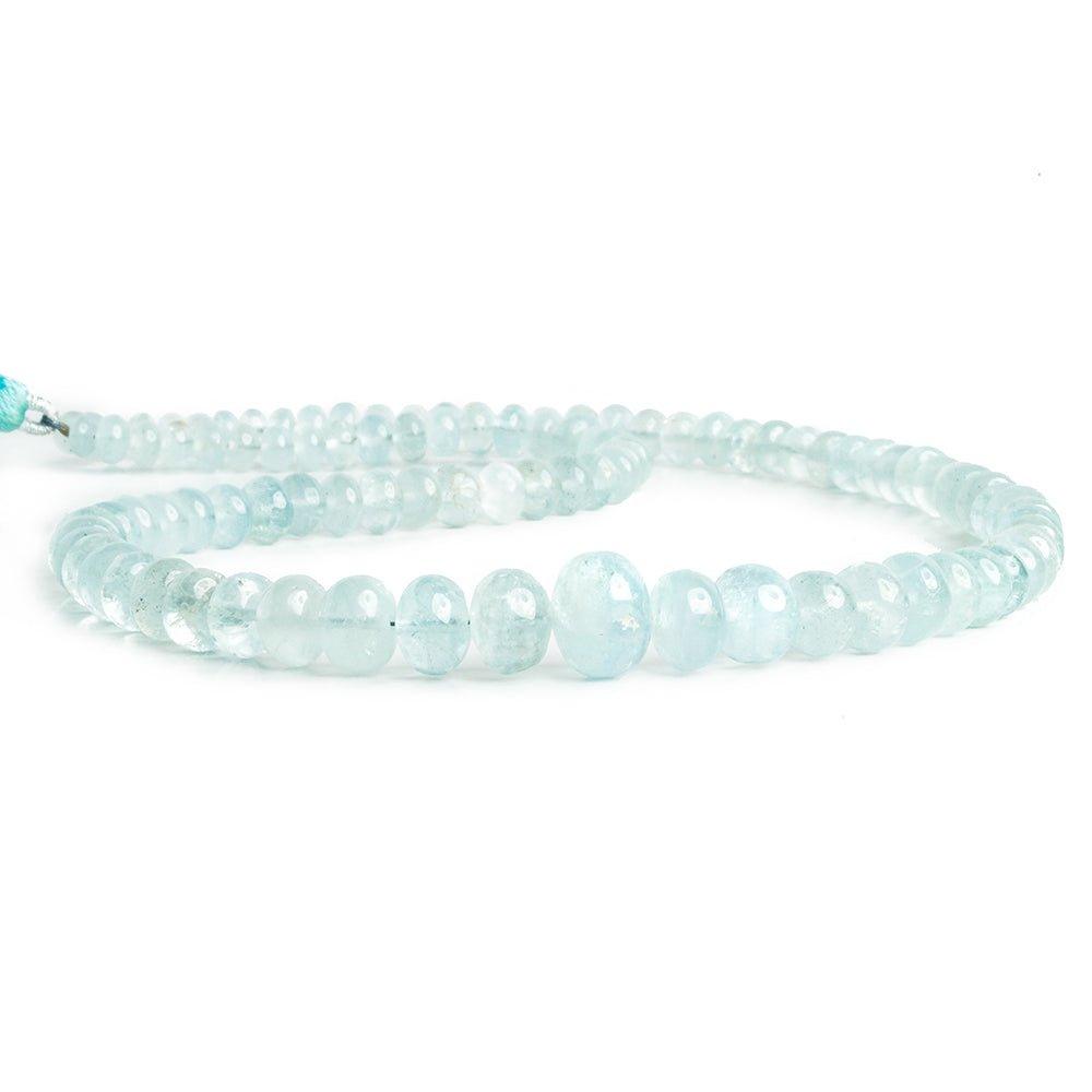 4mm-8.5mm Aquamarine Plain Rondelle Beads 16 inch 99 pieces - The Bead Traders