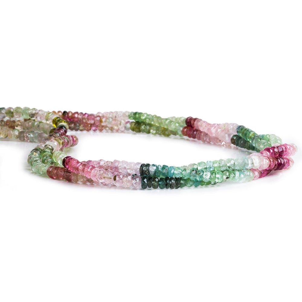 4mm Afghani Tourmaline Faceted Rondelle Beads 14 inch 150pcs - The Bead Traders