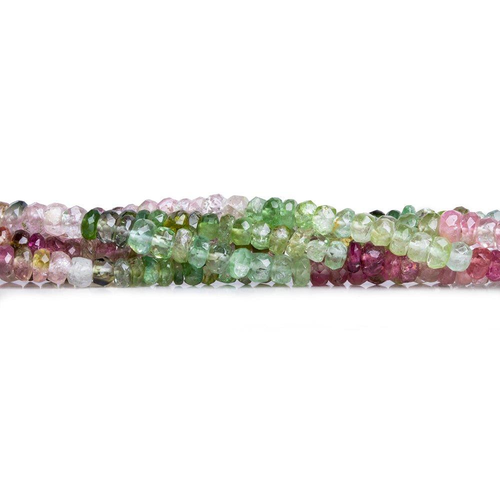 4mm Afghani Tourmaline Faceted Rondelle Beads 14 inch 150pcs - The Bead Traders