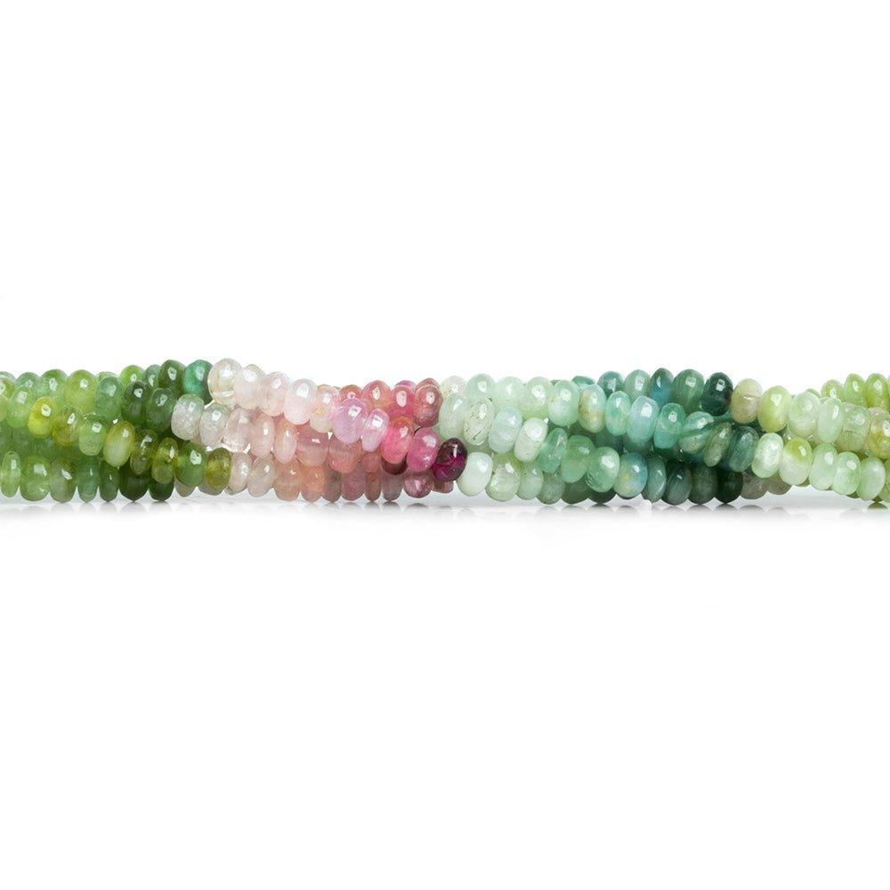 4mm Afghani Tourmaline Plain Rondelle Beads 18 inch 200 pcs - The Bead Traders