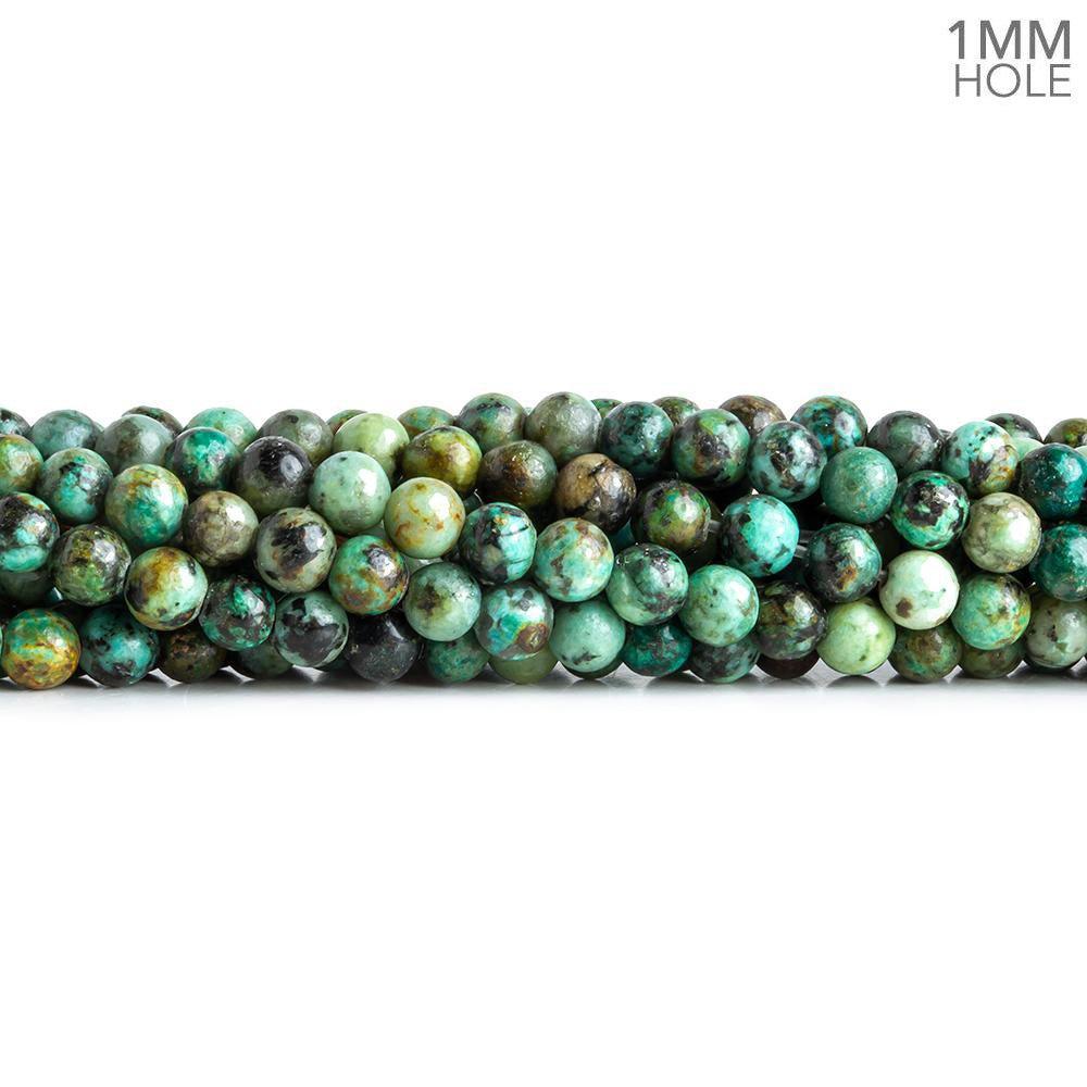4mm African Turquoise Plain Round Beads 15 inch 87 pieces - The Bead Traders