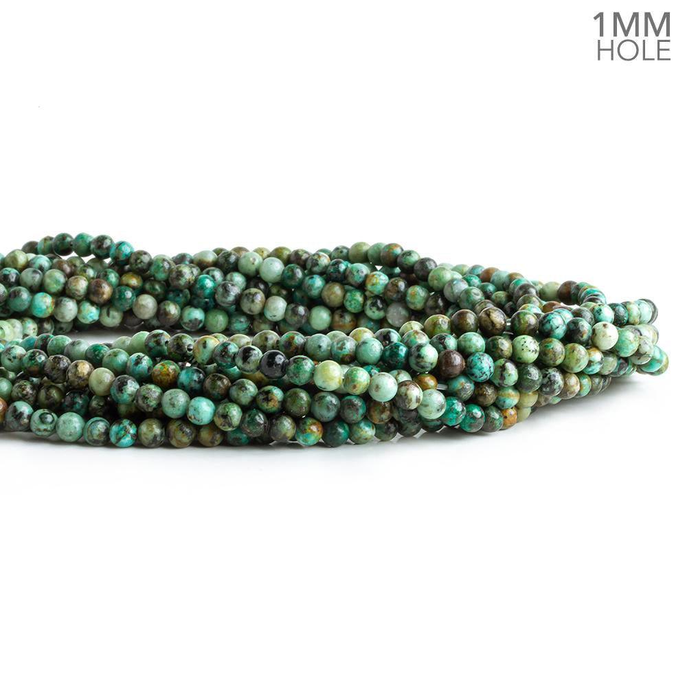 4mm African Turquoise Plain Round Beads 15 inch 87 pieces - The Bead Traders