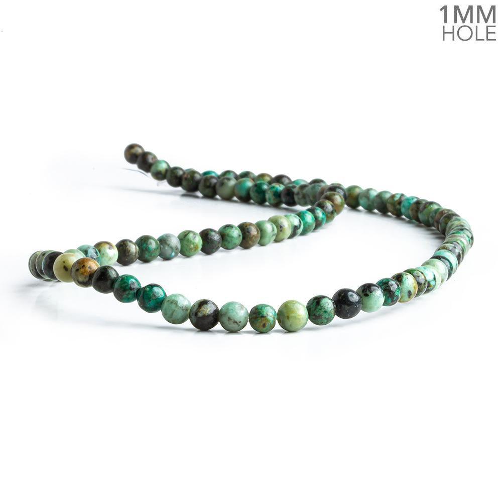 4mm African Turquoise Plain Round Beads 15 inch 87 pieces - The Bead Traders