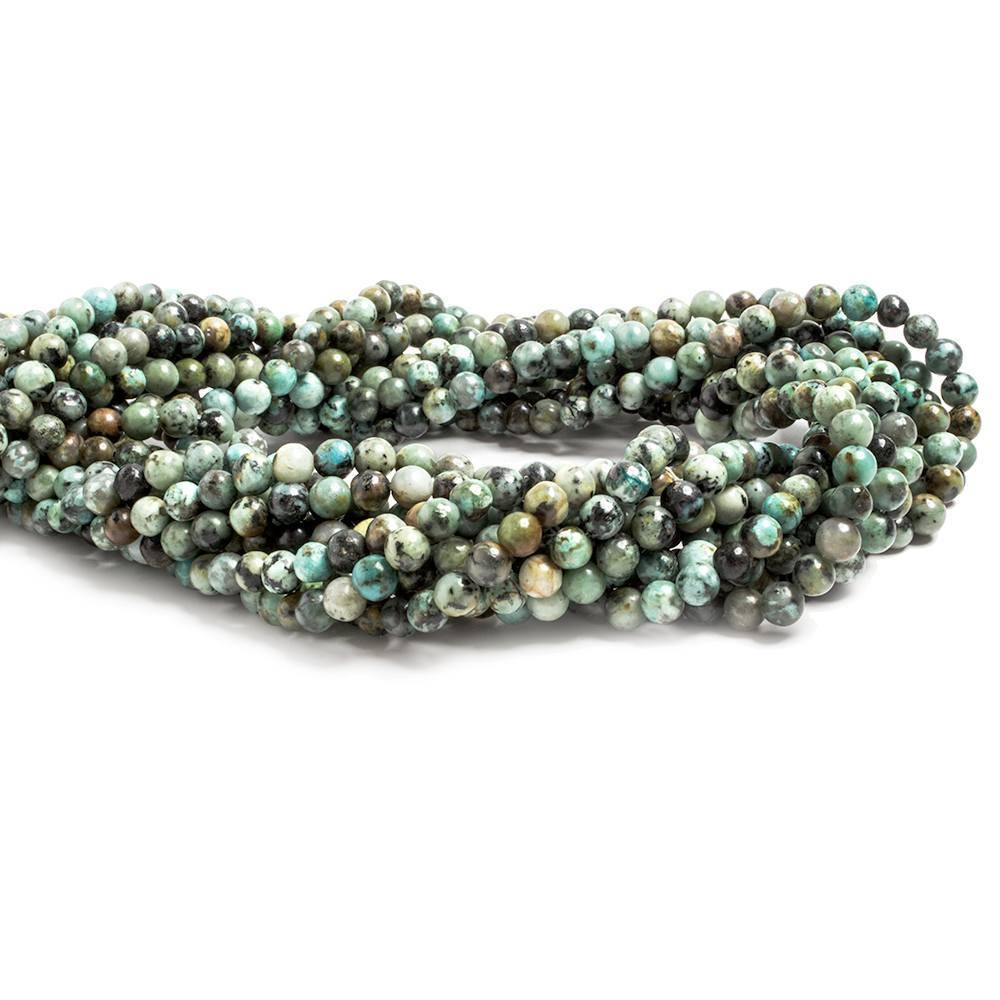 4mm African Turquoise plain round Beads 15.5 inch 88 pieces - The Bead Traders