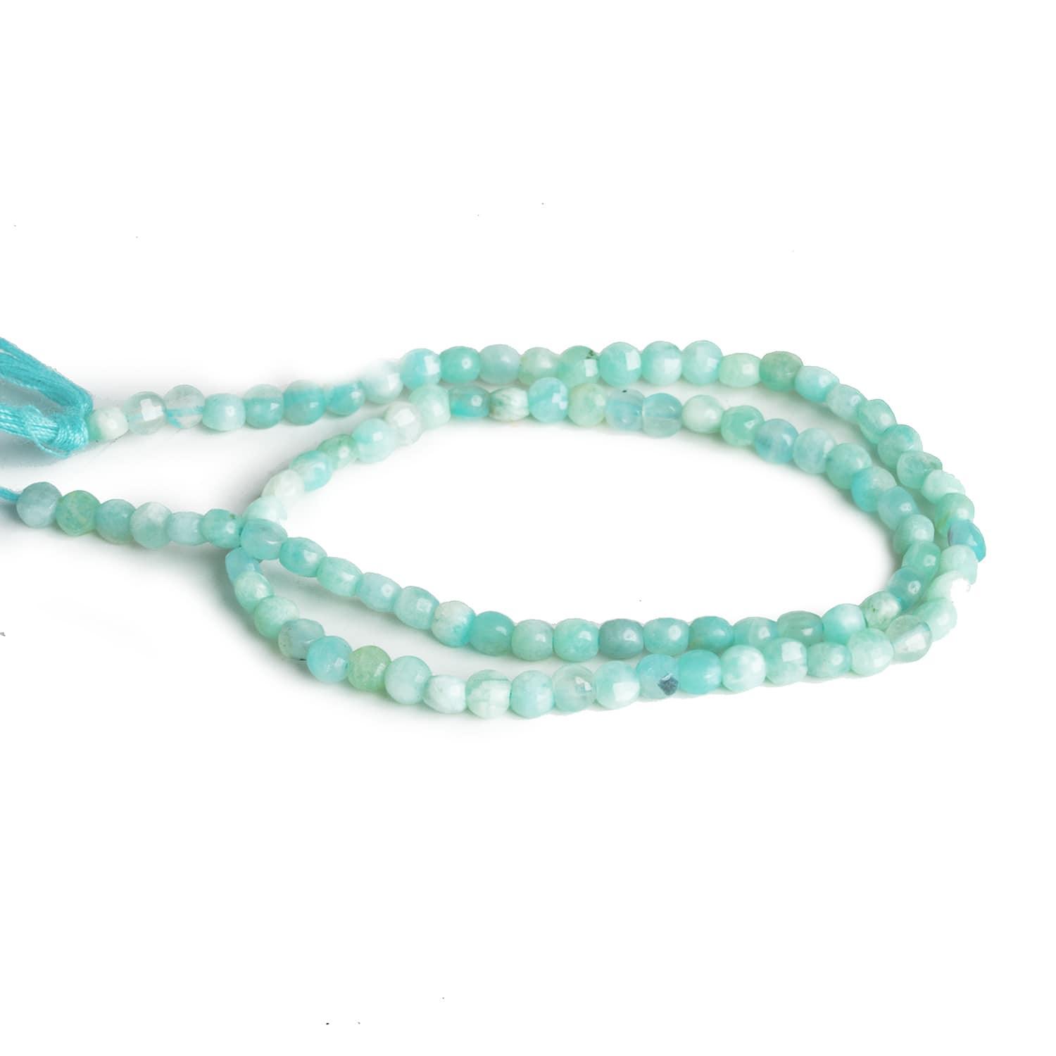 4mm Amazonite Checkerboard Microfaceted Coins 12 inch 80 pieces - The Bead Traders