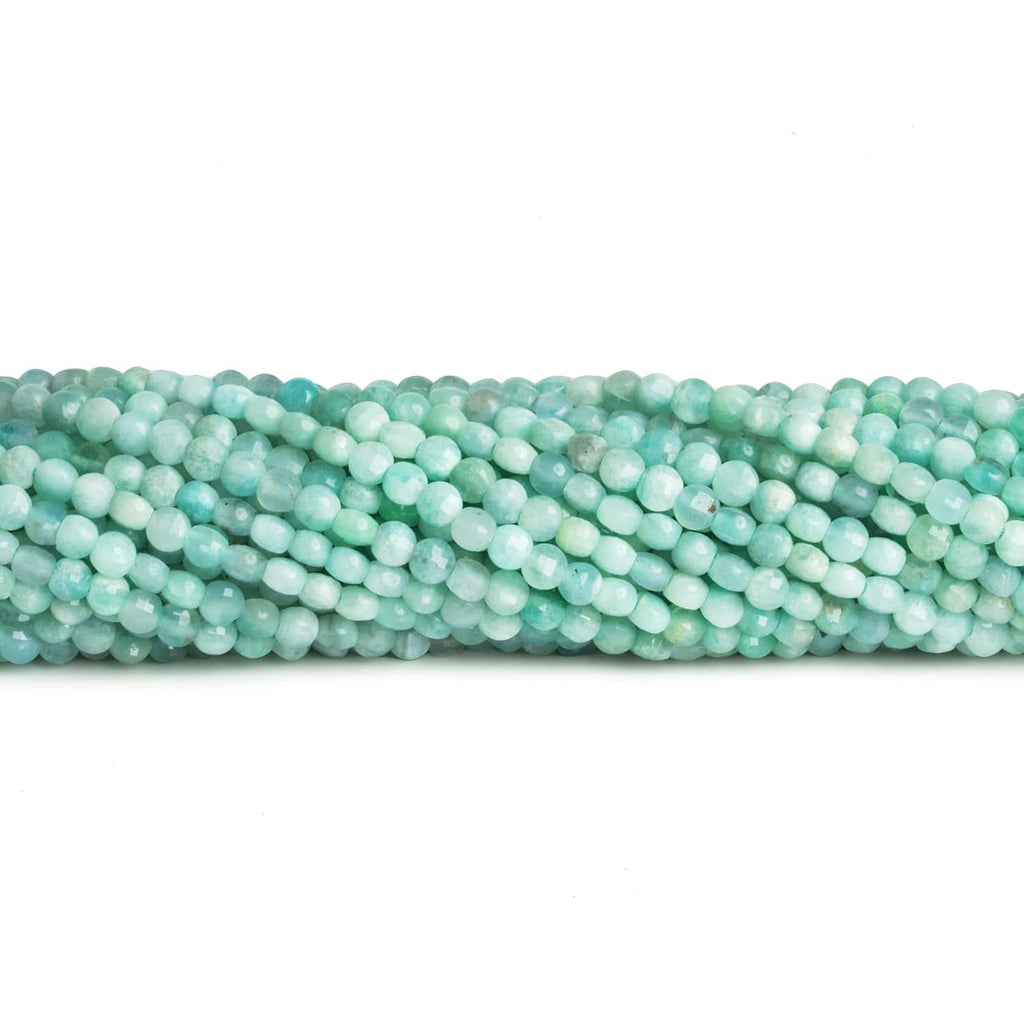 4mm Amazonite Checkerboard Microfaceted Coins 12 inch 80 pieces - The Bead Traders