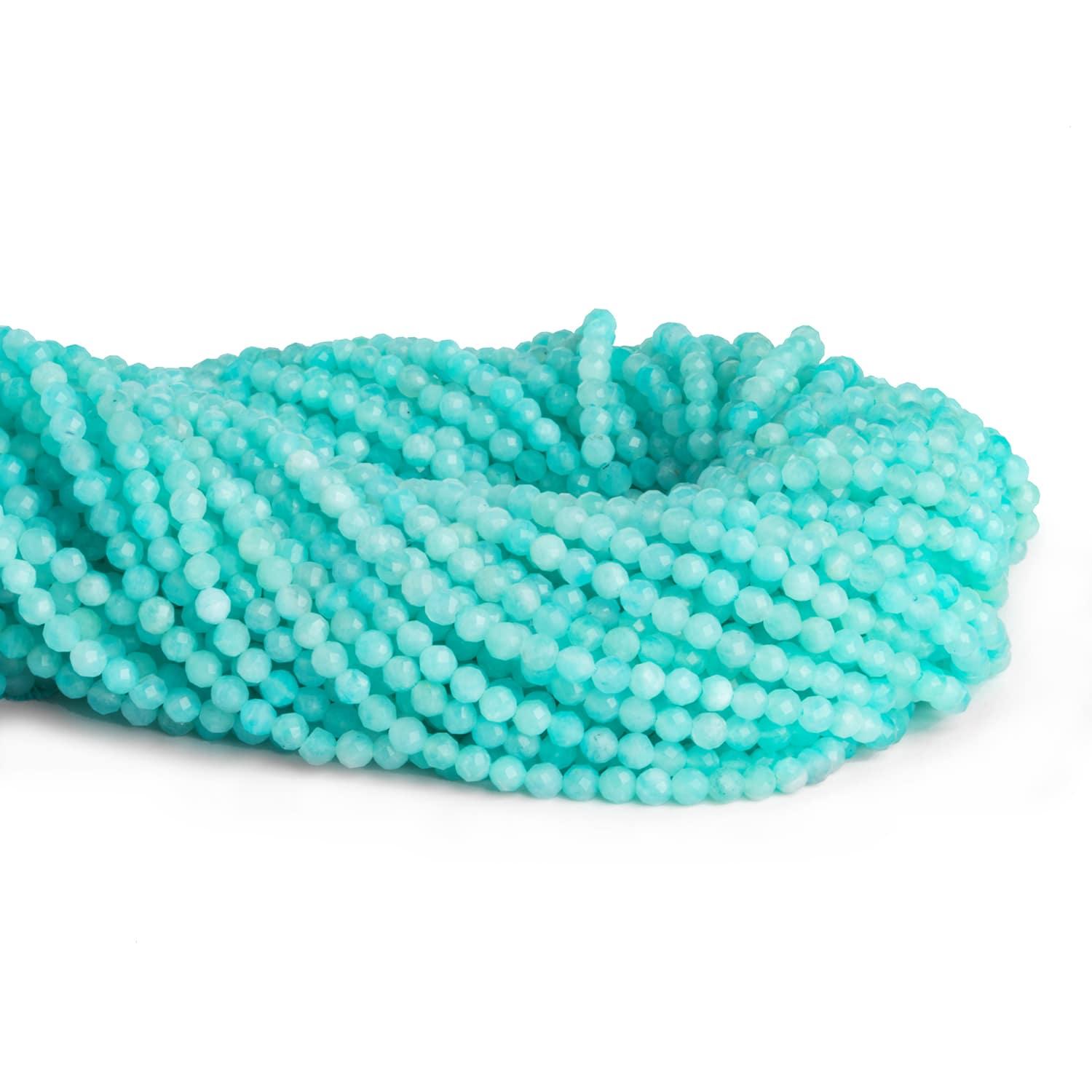 4mm Amazonite Microfaceted Round Beads 12 inch 85 pieces - The Bead Traders