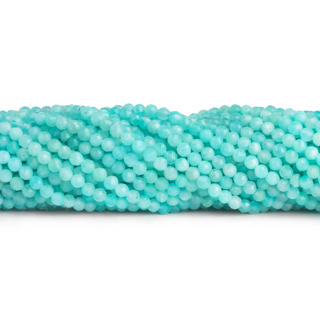 4mm Amazonite Microfaceted Round Beads 12 inch 85 pieces - The Bead Traders