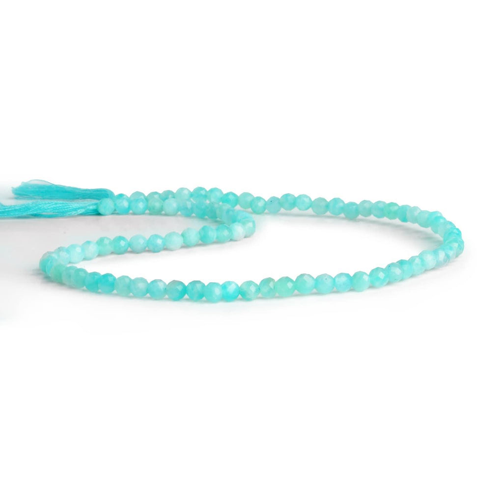 4mm Amazonite Microfaceted Round Beads 12 inch 85 pieces - The Bead Traders
