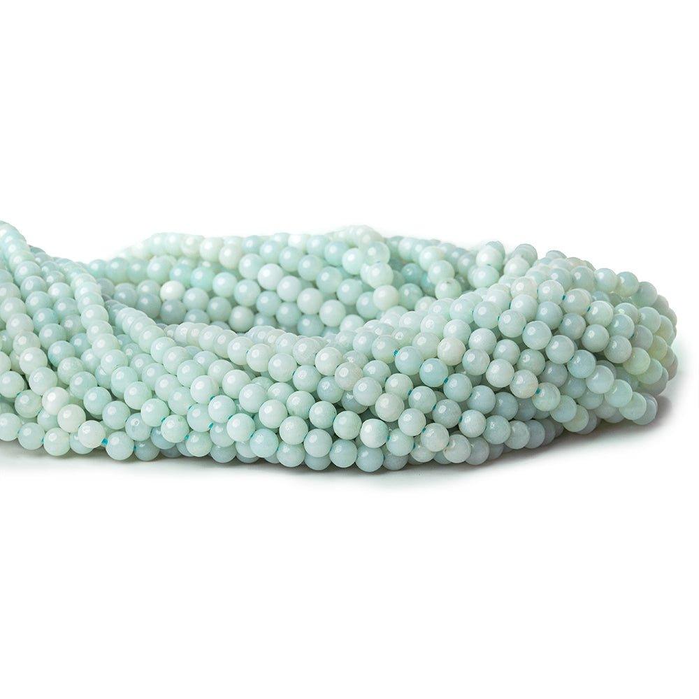 4mm Amazonite plain round beads 15.5 inch 98 pieces - The Bead Traders