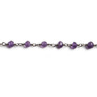 4mm Amethyst faceted rondelle Black Gold Chain by the foot 34 pieces - The Bead Traders