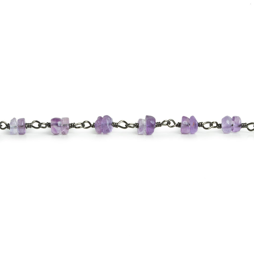 4mm Amethyst Rondelle Black Gold Chain 56 pieces - The Bead Traders